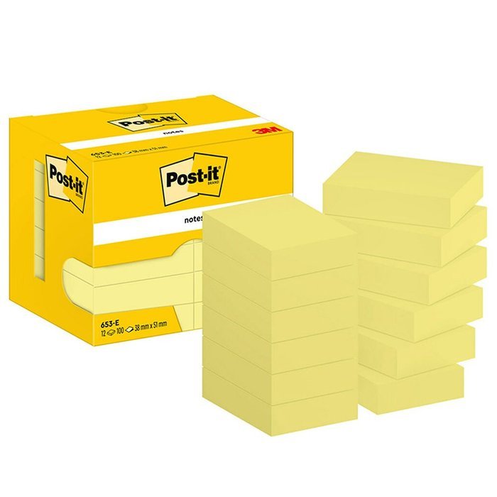 Nota Adhesiva Post-it 38x51 Amarillo Marca Post-it Pack 100 hojas Imagen principal del producto