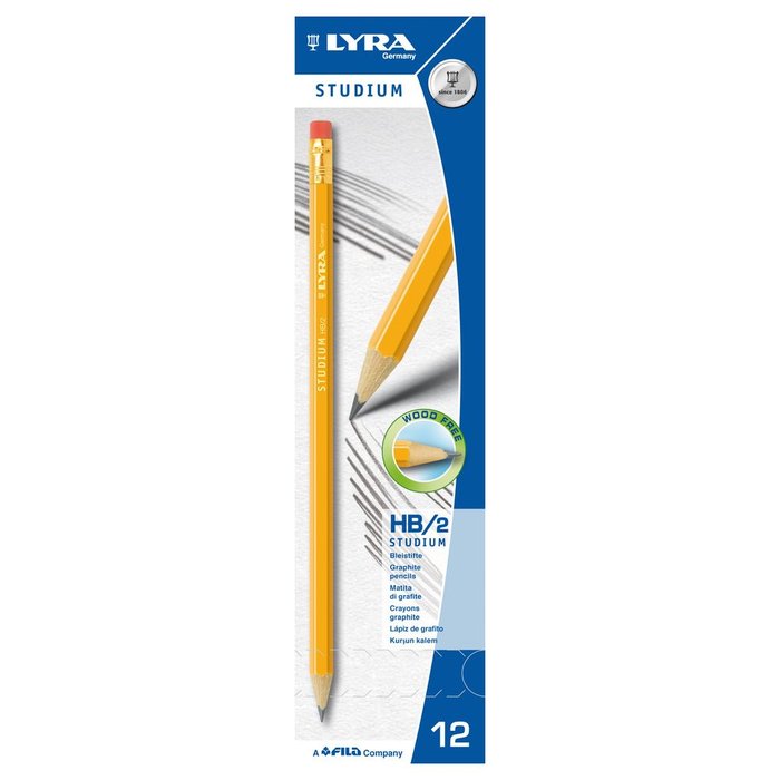 LAPIZ GRAFITO LYRA STUDIUM HB CON GOMA | 12 UNIDADES | (LYRA)