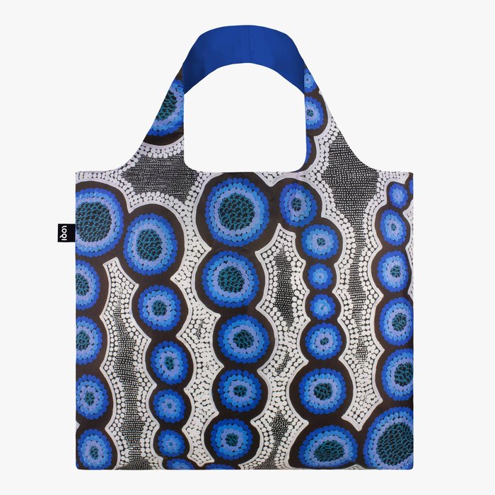 BOLSA PLEGABLE LOQI KIRSTEN NANGALA WATER BLUE | LOQI Imagen principal del producto
