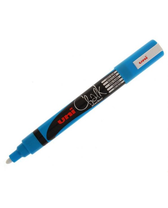 Marcador Uni Chalk Tiza Liquida 1,8-2,5 Mm Pwe-5M Azul | Uni-Ball | Pack 6 Unidades Imagen principal del producto