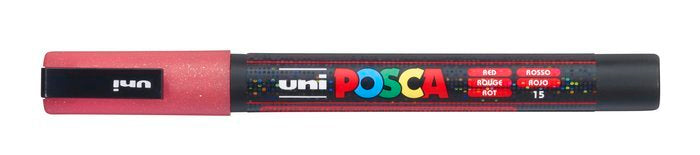Rotulador Uni Posca Pc-3Ml Rojo Purpurina | Posca | Pack 6 Unidades Imagen principal del producto
