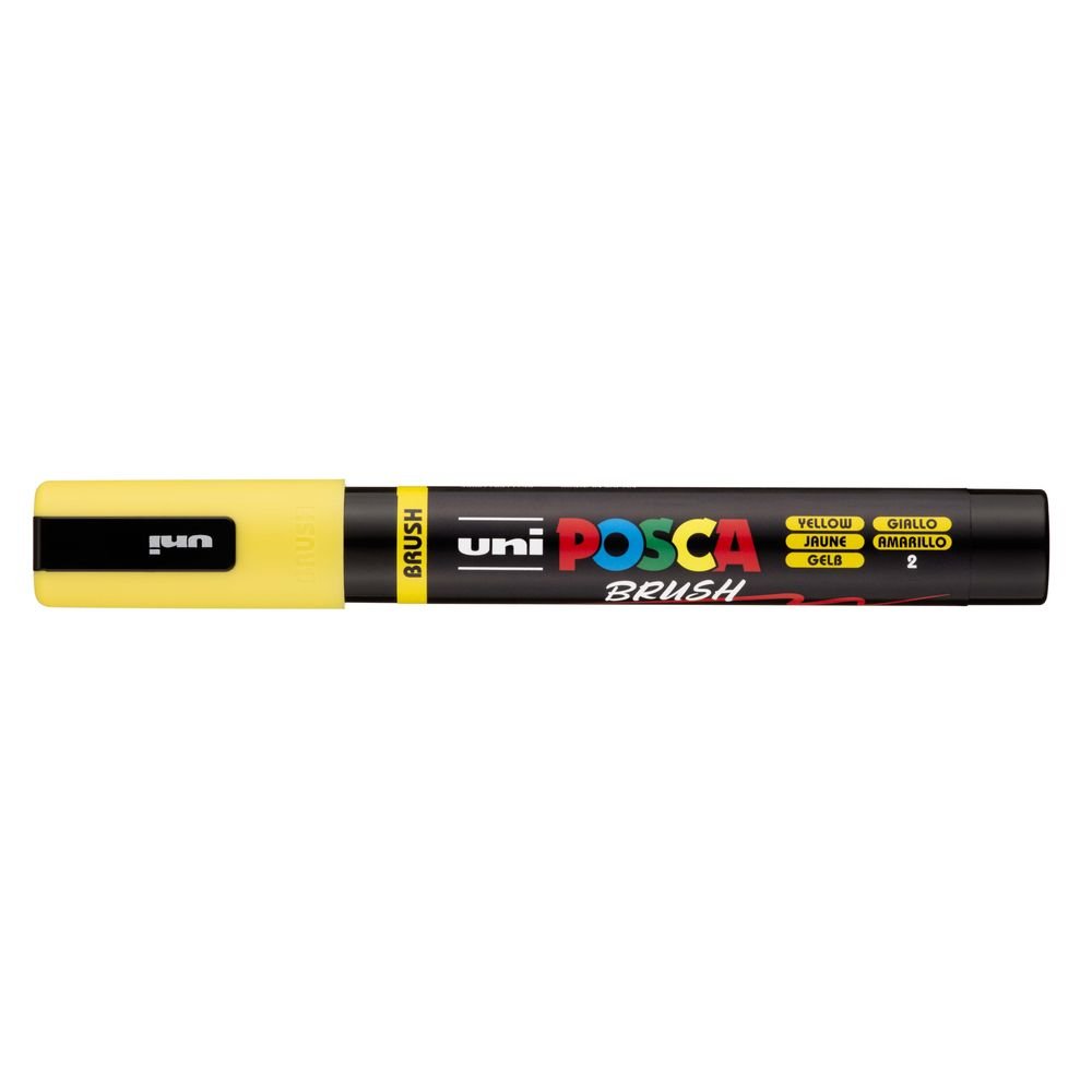 Rotulador Uni Posca Pc-5br Brush Amarillo