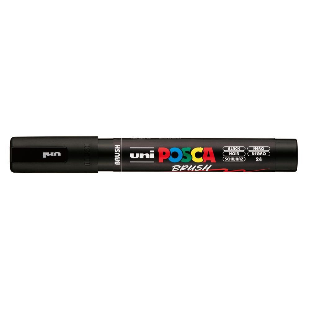 Rotulador Uni Posca Pc-5Br Brush Negro | Posca | Pack 6 Unidades Imagen principal del producto