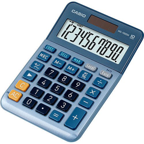 CALCULADORA CASIO DE SOBREMESA 10 DIGITOS MS-100EM | 1 UNIDADES | (CASIO)