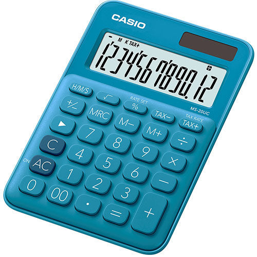 CALCULADORA CASIO SOBREMESA MS20UCBU AZUL | 1 UNIDADES | (CASIO)