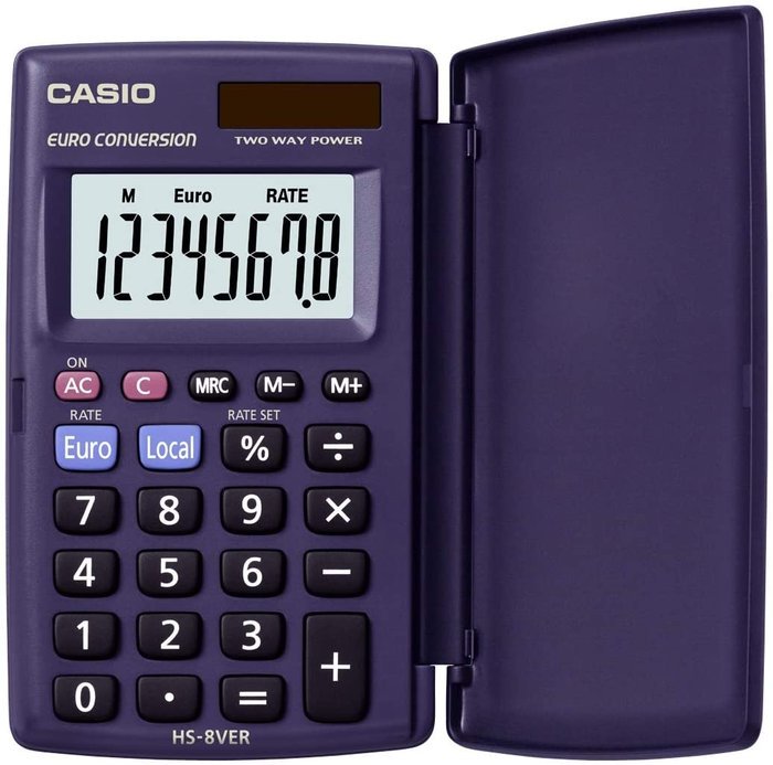 CALCULADORA BASICA BOLSILLO 8 DIGITOS CALCULO DE % CONVERSI | 1 UNIDADES | (CASIO)