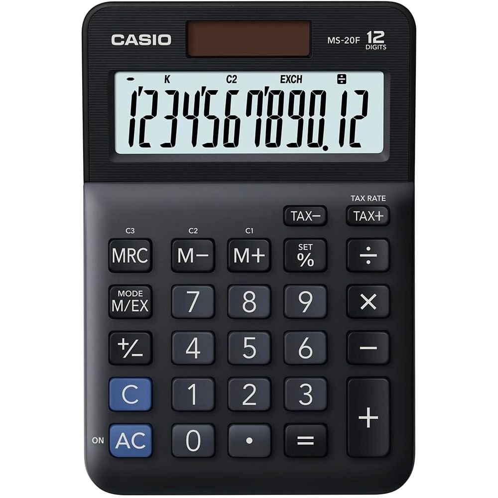 CALCULADORA CASIO SOBREMESA 20 DIGITOS MS-20F NEGRA | 1 UNIDADES | (CASIO) Imagen principal del producto