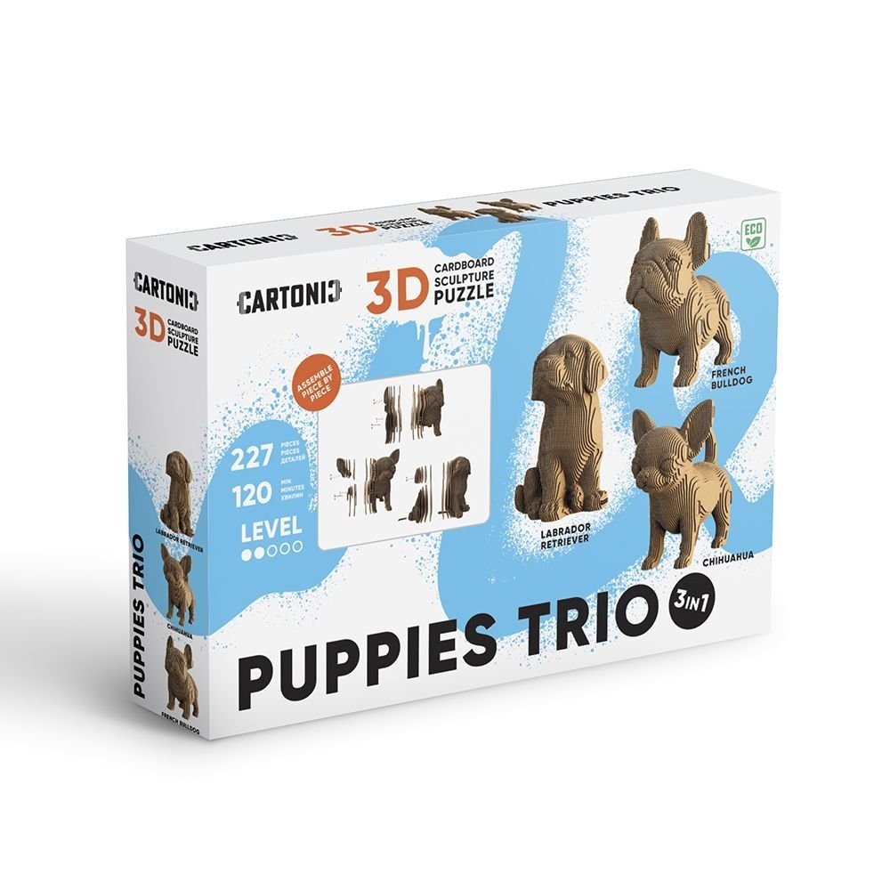 Maqueta Carton Trio Perros CARTONIC para manualidades y juegos Imagen principal del producto