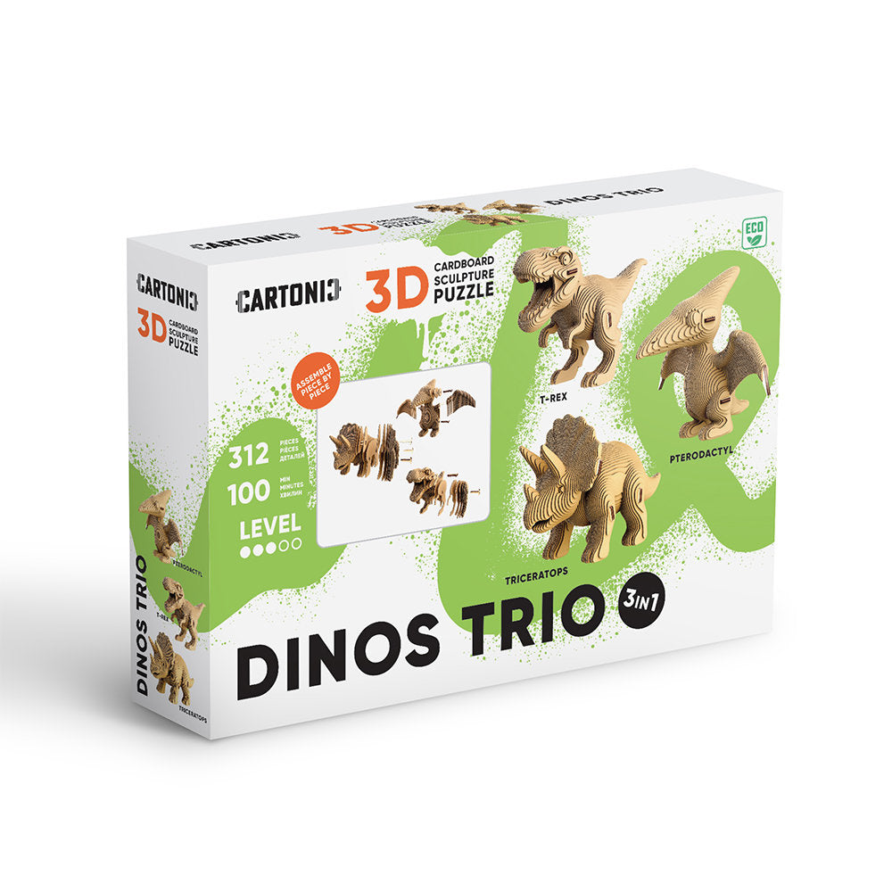 Maqueta Carton Trio Dinos CARTONIC Pack 1 Unidad Imagen principal del producto