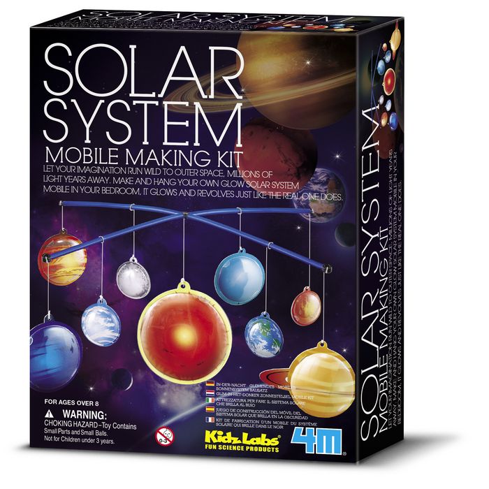 Juego 4M Kidz Labs Glow Solar System Mobile Making Ki marca 4M