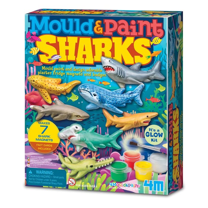 JUEGO MOULD & PAINT IMANES DE TIBURONES GLOW IN THE DARK | 4M | 1 UNIDAD | 4893156047854