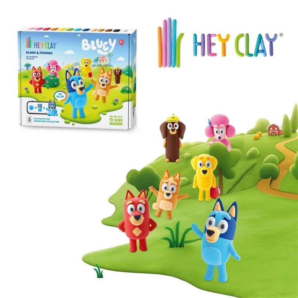 JUEGO HEY CLAY BLUEY Y SUS AMIGOS SET 6 FIGURAS (15 BOTES) | 1 UNIDADES | (LUDILO)