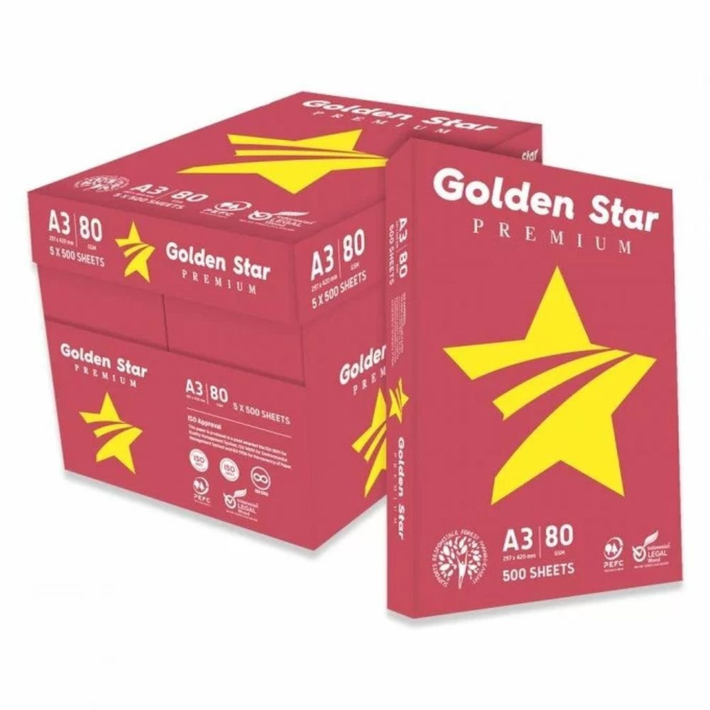 Papel A4 80 g Golden Star 500 hojas Blanco Imagen principal del producto