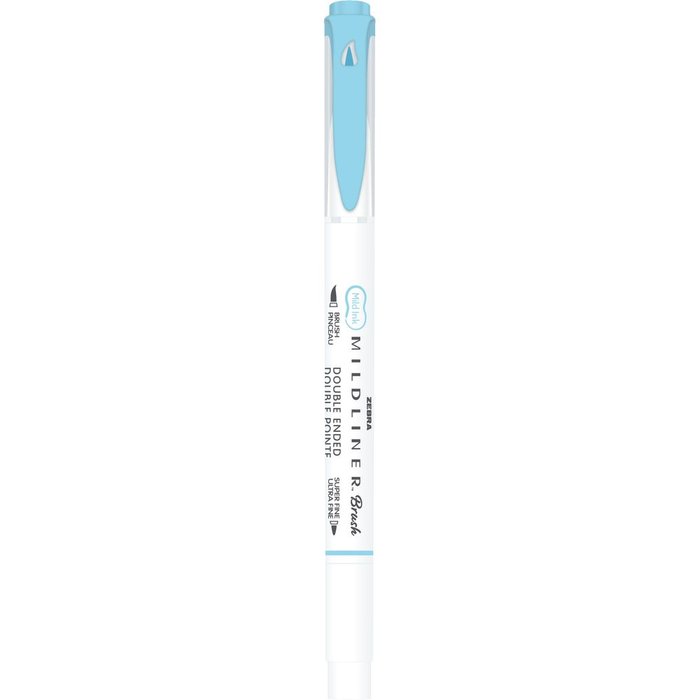 Rotulador Zebra Mildliner Doble Punta Pincel Fluor Azul | Zebra Pen | Pack 10 Unidades