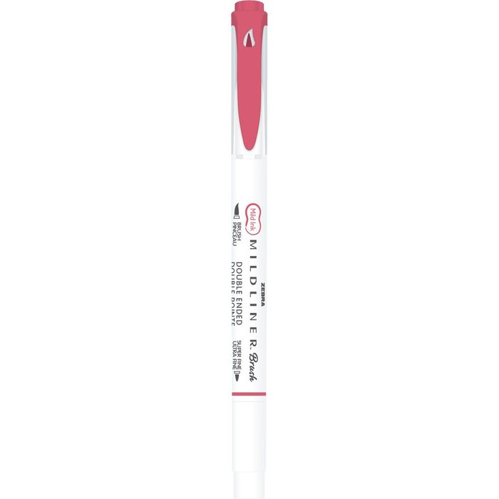Rotulador Zebra Mildliner Doble Punta Pincel Rojo | Zebra Pen | Pack 10 Unidades
