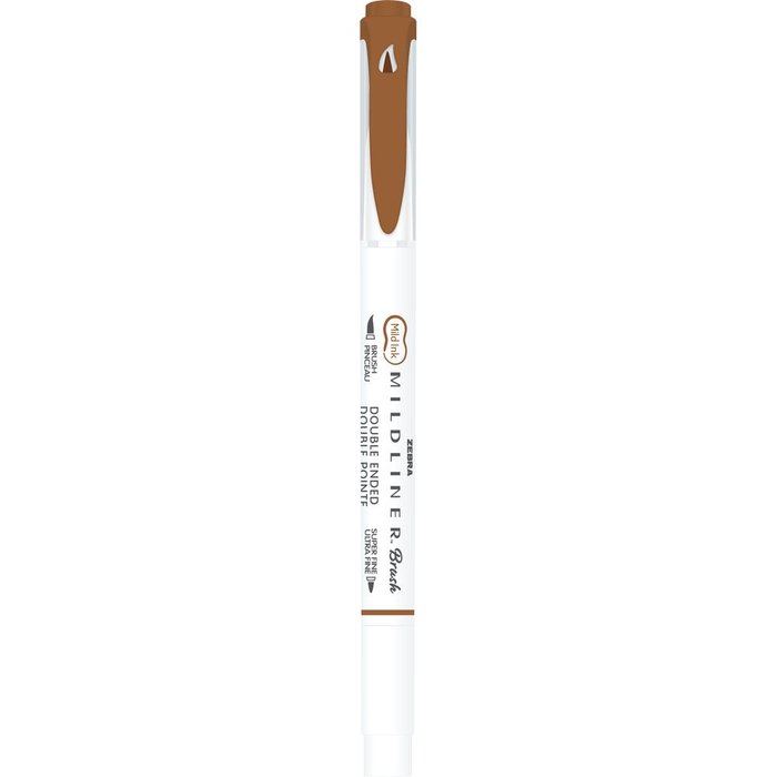 Rotulador Zebra Mildliner Doble Punta Pincel Warm Marron | Zebra Pen | Pack 10 Unidades