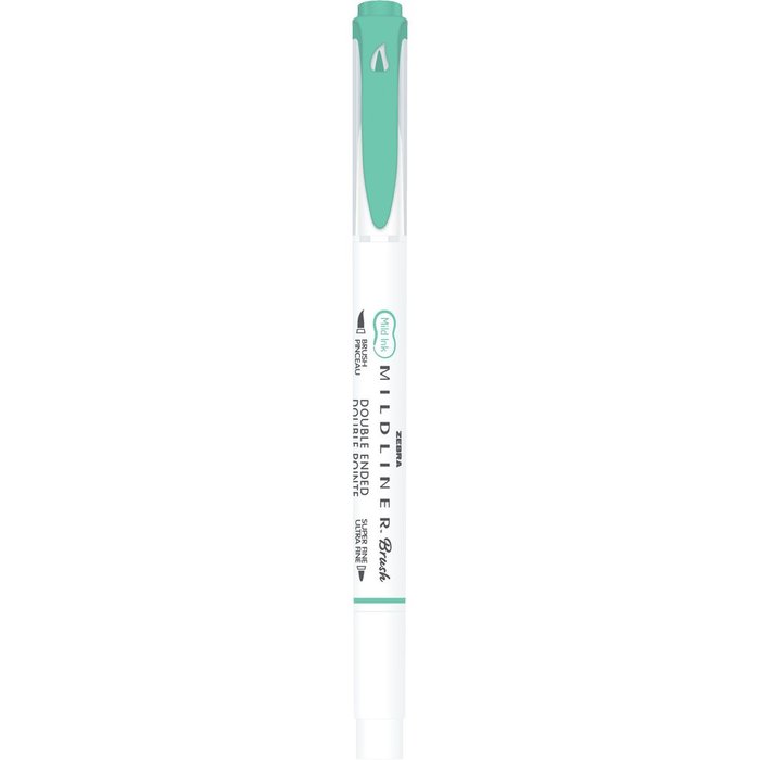 Rotulador Zebra Mildliner Doble Punta Pincel Verde Agua | Zebra Pen | Pack 10 Unidades Imagen principal del producto