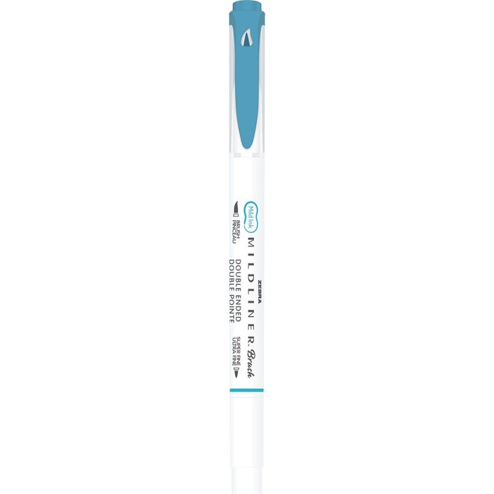 Rotulador Zebra Mildliner Doble Punta Pincel Azul Ahumado | Zebra Pen | Pack 10 Unidades