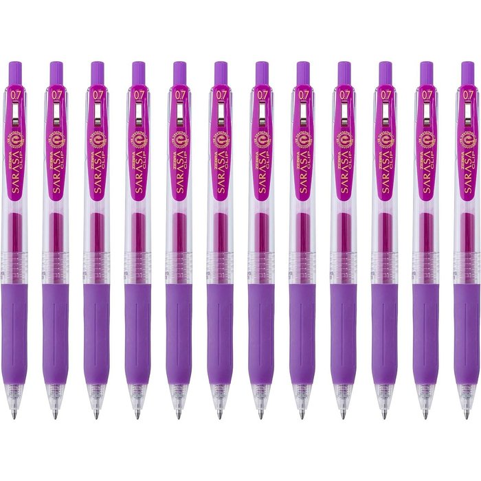 BOLIGRAFO ZEBRA SARASA CLIP GEL 0,7MM VIOLETA | 12 UNIDADES | (ZEBRA PEN)
