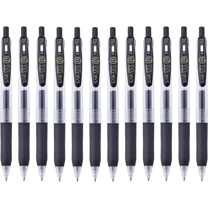 BOLIGRAFO ZEBRA SARASA CLIP GEL 0,7MM NEGRO | 12 UNIDADES | (ZEBRA PEN) Imagen principal del producto