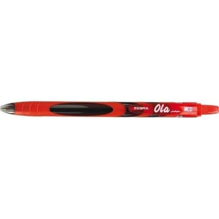 BOLIGRAFO ZEBRA OLA 1,0 ROJO | 12 UNIDADES | (ZEBRA PEN)
