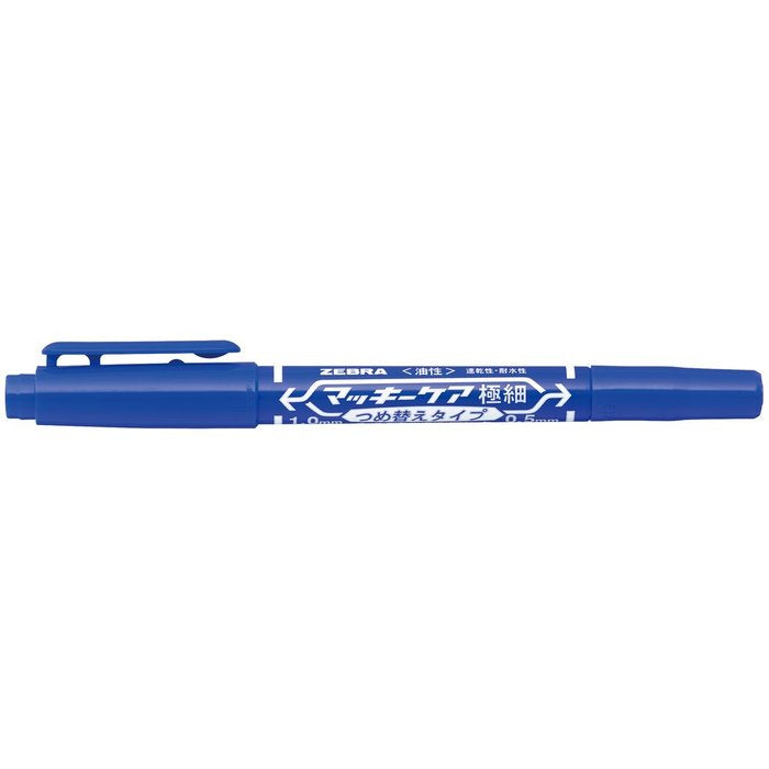 Rotulador Zebra Mckie Care Permanente Doble Extra Fino Azul | Zebra Pen | Pack 10 Unidades
