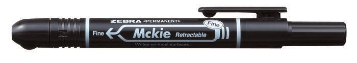 Rotulador Permanente Zebra Mckie Retractil Negro | Zebra Pen | Pack 10 Unidades