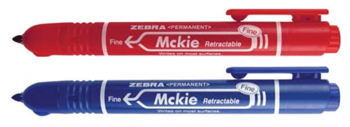 Rotulador Permanente Zebra Mckie Retractil Rojo | Zebra Pen | Pack 10 Unidades