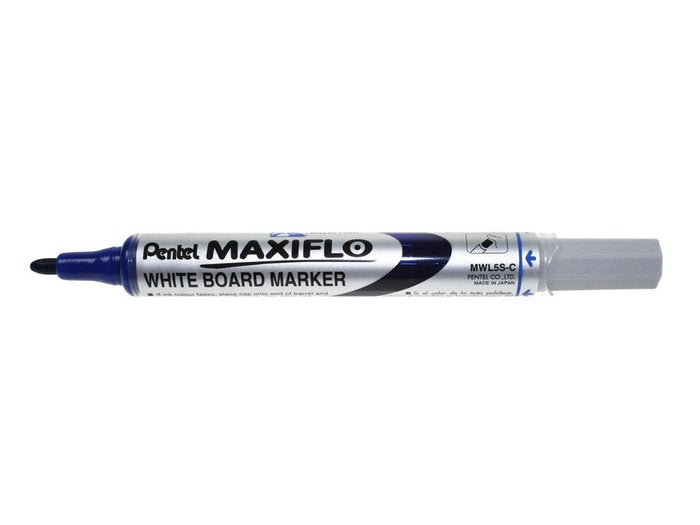 Marcador Maxiflo Para Pizarra Blanca De Punta Media Azul | Pentel | Pack 12 Unidades Imagen principal del producto