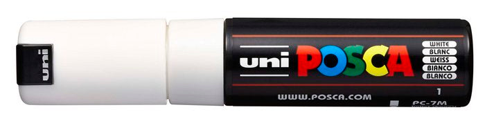 Marcador uni-posca pc7m color blanco punta 4,5-5,5mm