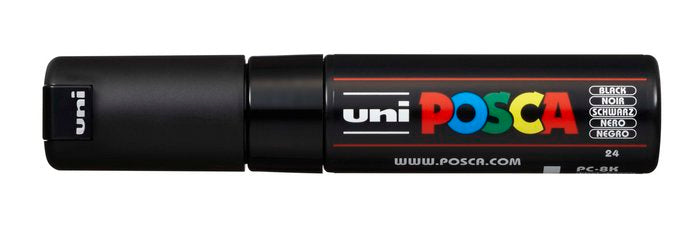 Marcador uni-posca pc8k color negro punta 8,0mm
