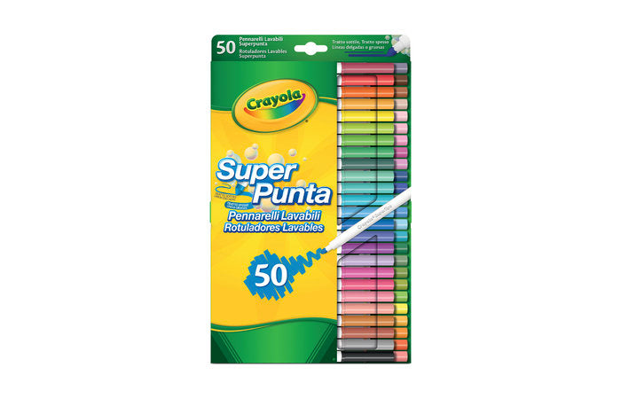 Rotulador Crayola Super Punta Lavables 50 Colores Surtidos | Crayola | Pack 1 Unidades Imagen principal del producto