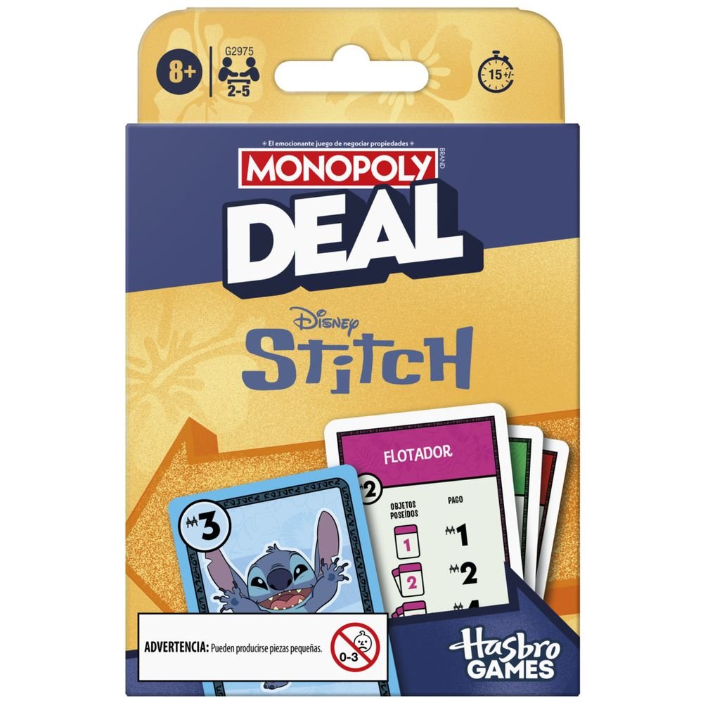 Juego Monopoly Deal Edición Stitch Hasbro Gaming Imagen principal del producto