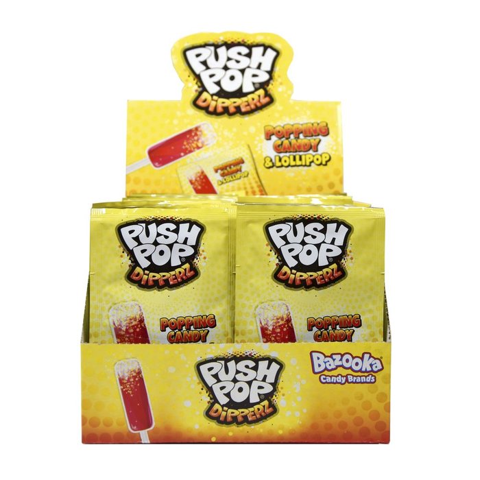 Expositor 48 Bazooka Push Pop Dipperz Fresa Ácida Miguelañez