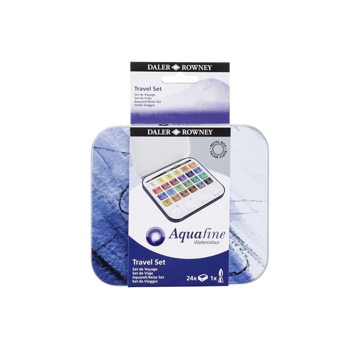 SET ACUARELA MINI AQUAFINE 24 COLORES CAJA METALICA VIAJE | 1 UNIDADES | (DALER ROWNEY)