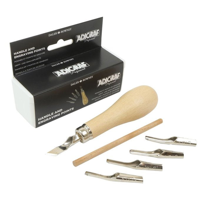 GUBIA DAL ADIGRAF PROFESIONAL MANGO MADERA + 4 CUCHILLAS | 1 UNIDADES | (DALER ROWNEY)