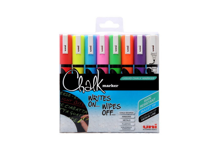 Estuche Rotulador Uni Chalk Tiza Liquida 1,8-2,5Mm 8 Colore | Uni-Ball | Pack 1 Unidades Imagen principal del producto