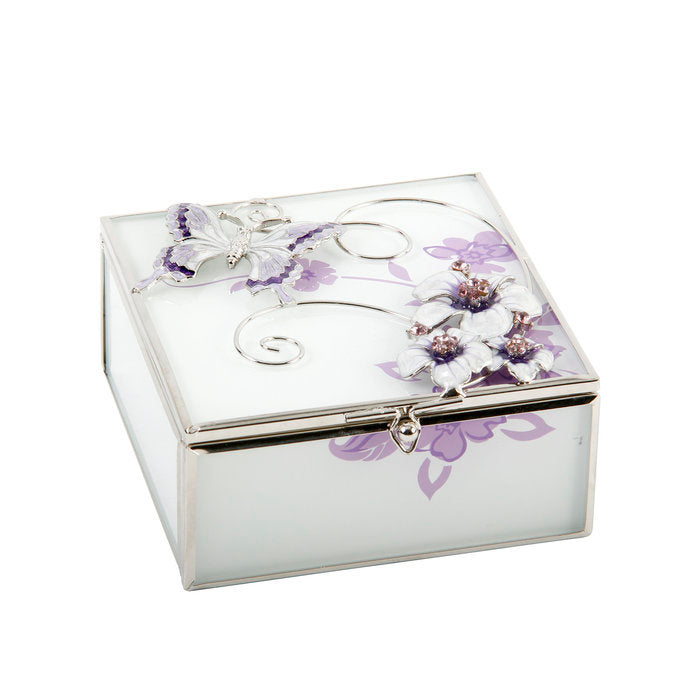 JOYERO CUADRADO CRISTAL MARIPOSA, FLORES Y CRISTALES MORADO | WIDDOP | 1 UNIDAD | 5017224351936