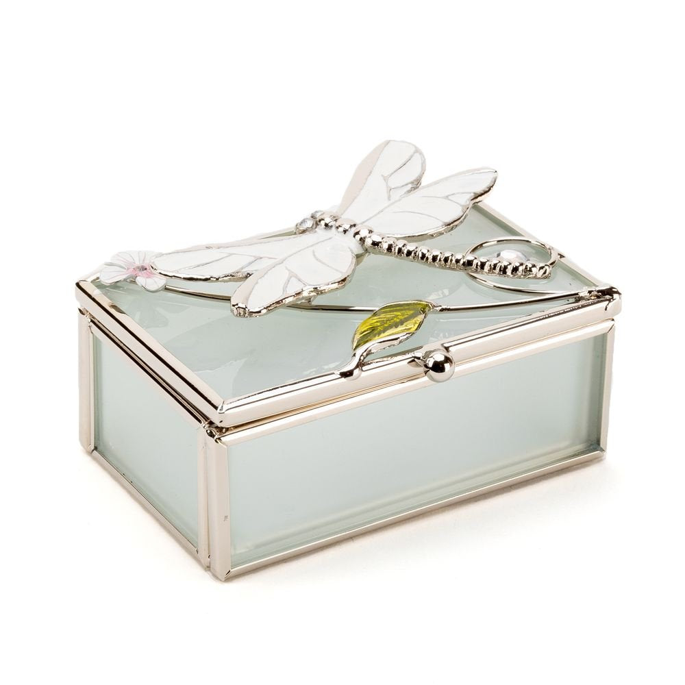 Joyero rectangular con libélula de vidrio Sophia Classic Widdop