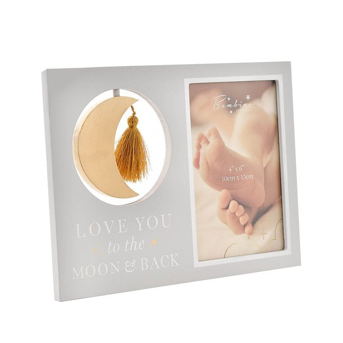 MARCO FOTOS LUNA BEBE MADERA Y METAL 10X15 LOVE YOU | 1 UNIDADES | (WIDDOP) Imagen principal del producto
