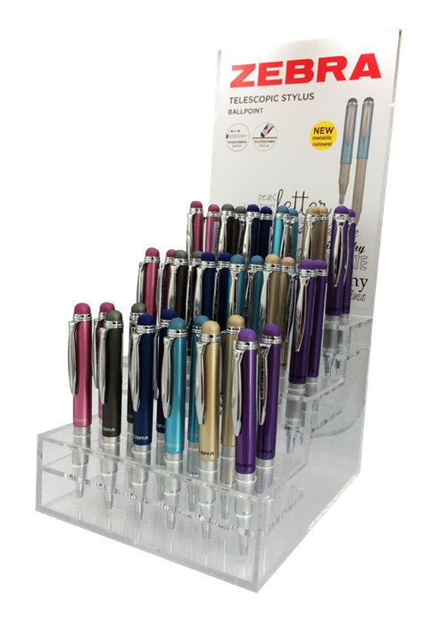 Expositor 36 bolígrafos Zebra Bp 0.7 metallic color surtido Imagen principal del producto