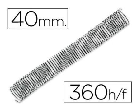 ESPIRAL METALICA 40 MM NEGRO PASO 5:1 CAJA 25 GBC | 1 UNIDADES | (GBC) Imagen principal del producto