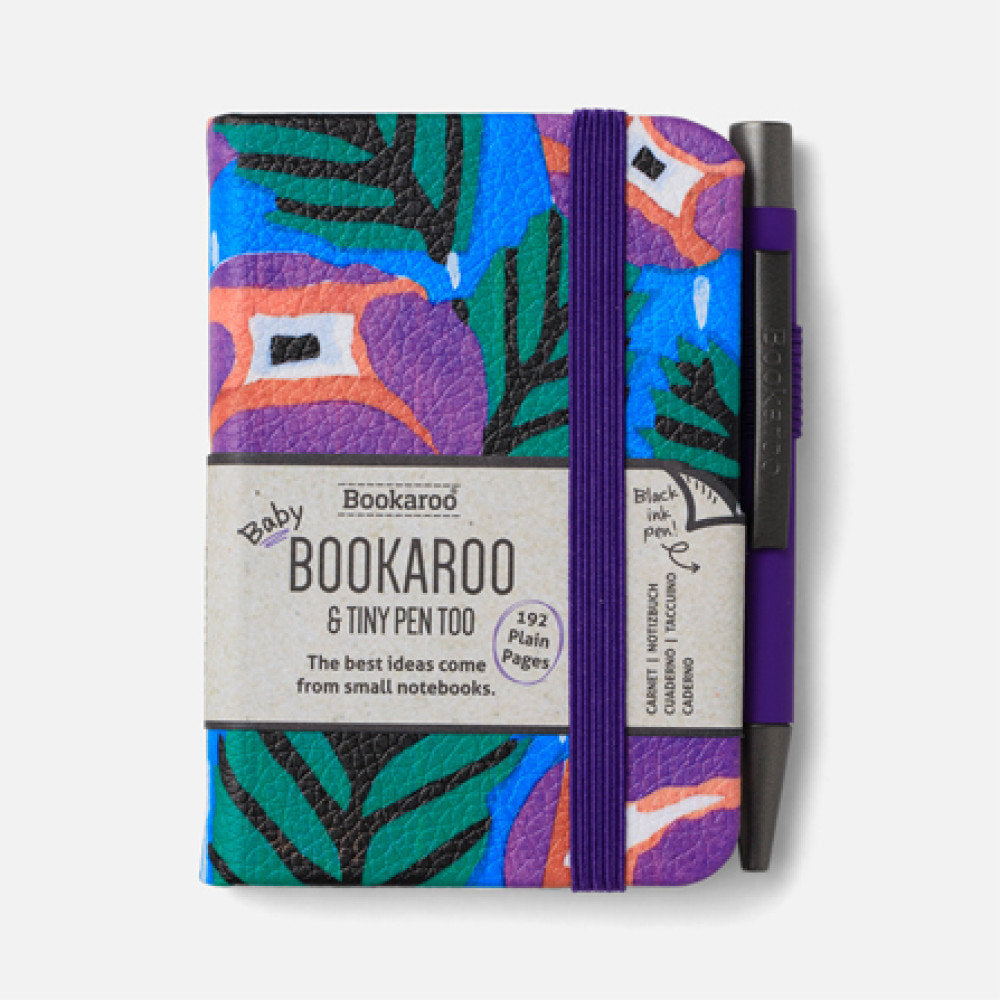 Notebook A7 y Bolígrafos Morado y Turquesa Floral THE COMPANY CALLED IF HOUSE
