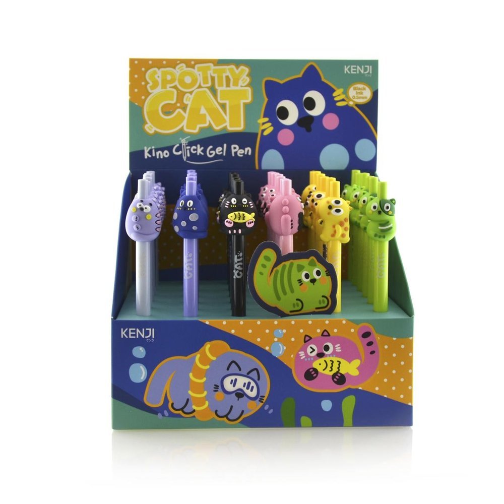 Expositor 36 Bolígrafos Gel Spotty Cat Tinta Negra Surtidos Fraga Kawaii Imagen principal del producto