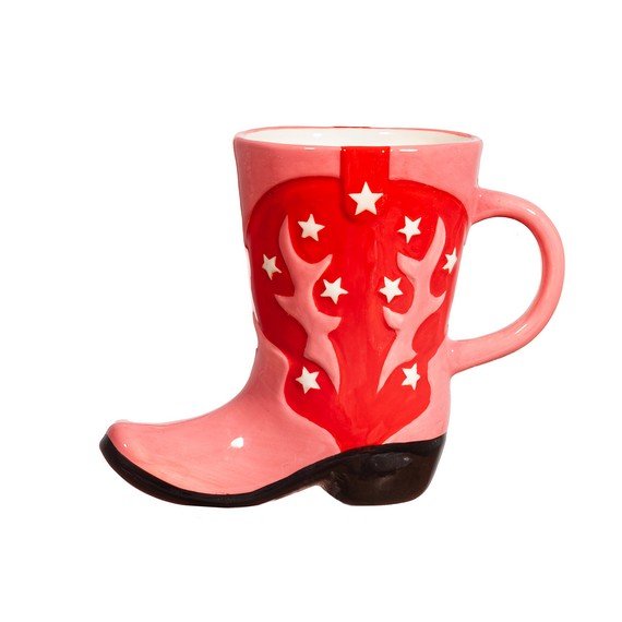 TAZA ROSA Y ROJA FORMA BOTA DE VAQUERO | SASS & BELLE | 1 UNIDAD | 5055259282498