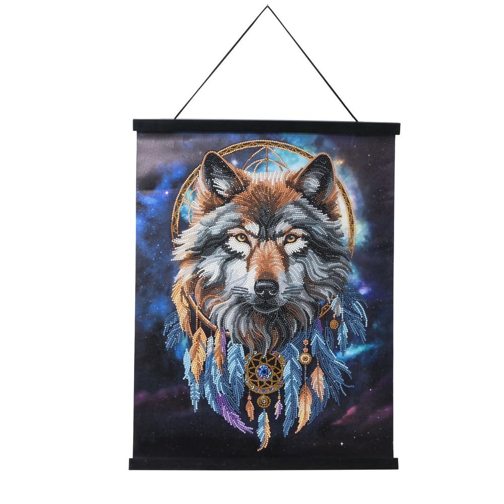 PINTAR DIAMANTE CRYSTAL ART SCROLL 40X50 LOBO MAGICO | CRAFT BUDDIES | 1 UNIDAD | 5056588615841