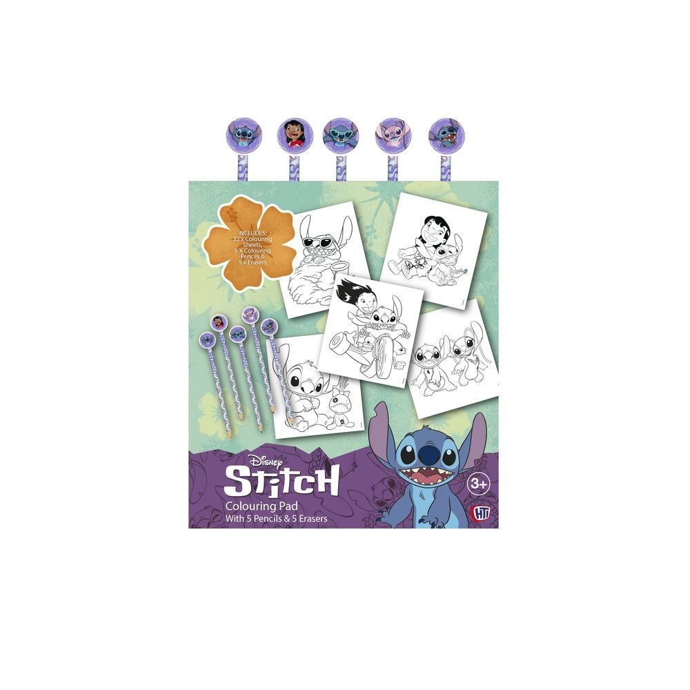 Libro de colorear con lápices con goma Stitch CYP