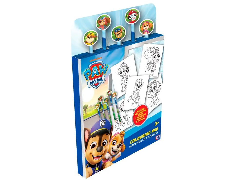 Libro de Colorear con Lápices con Goma Patrulla Canina CYP