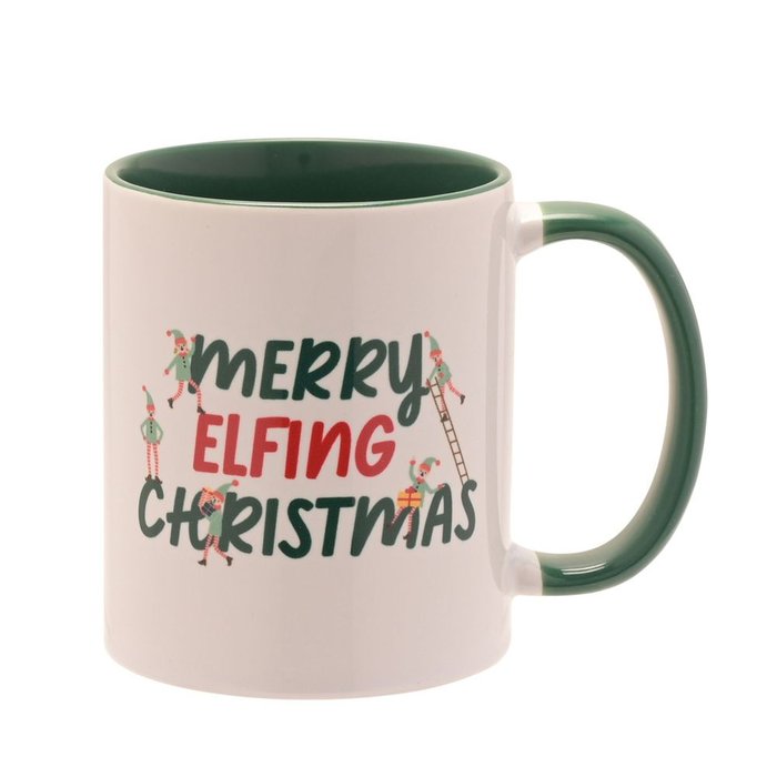 Taza Asa Verde Feliz Navidad Elfos Widdop Navidad