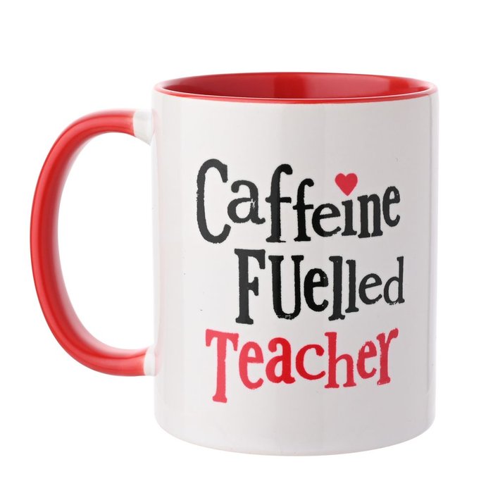 TAZA CAFFEINE FUELLED TEACHER INTERIOR ROJO | WIDDOP | 1 UNIDAD | 5063322054842